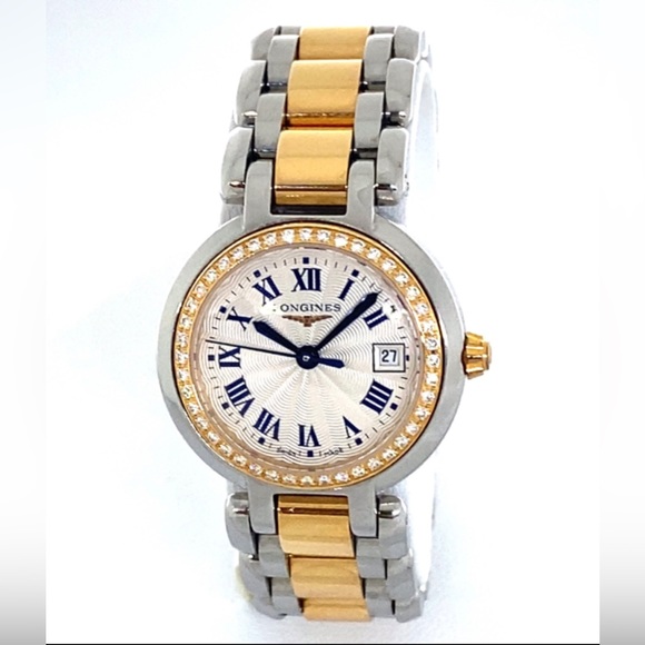 Longines PrimaLuna 18k Gold Steel DIamond Cream Dial Ladies Watch - Picture 2 of 16